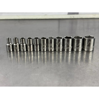 Set Dados Husky 1/4 Hexagonal Sae Profesional 11 Pzas Plateado