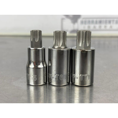 Juego De Dados Torx De Gran Tamaño Husky 3pz Mando 1/2in