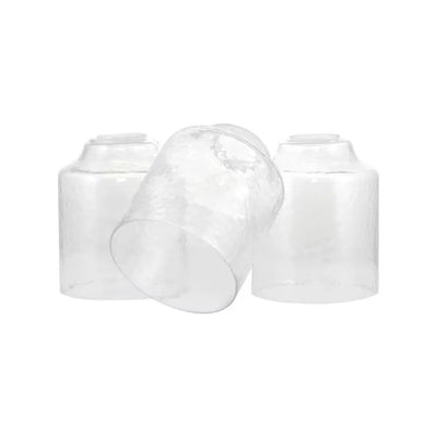 Juego 3 Pantallas De Cristal Transparente Para Lámpara 6in Blanco Lisa