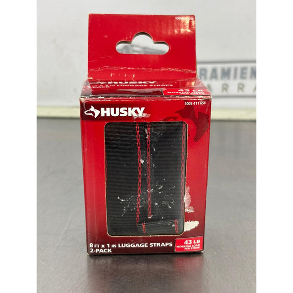 Paquete De 2 Correas Para Equipaje 2.4m X 2.54cm Husky Negro Fh1072