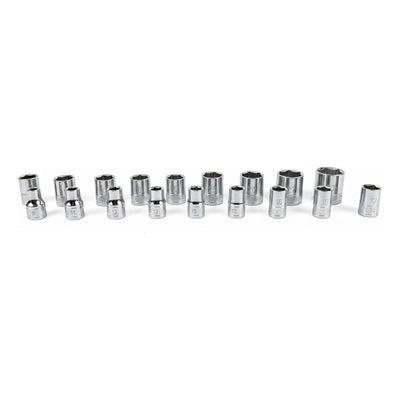 Juego De 18 Dados Husky 6 Puntas Encastre 1/2 Métrico 9-32mm Plateado