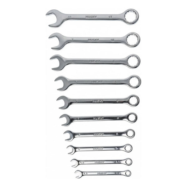 Set 10 Llaves Mini Combinadas Husky Milimétricas 4mm A 11mm Plateado