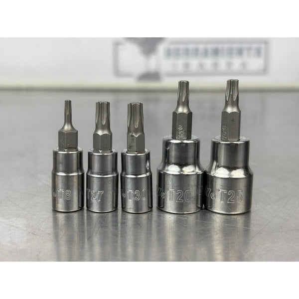 Juego De 5 Dados Torx Husky Mandos 1/4  Y 3/8