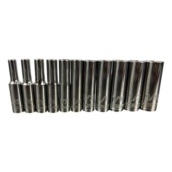 Juego 11 Dados Largos Husky 1/4 Sae 6 Puntas