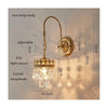 Lámpara De Pared Estilo Francés Vintage Oro Con Cristales Dorado