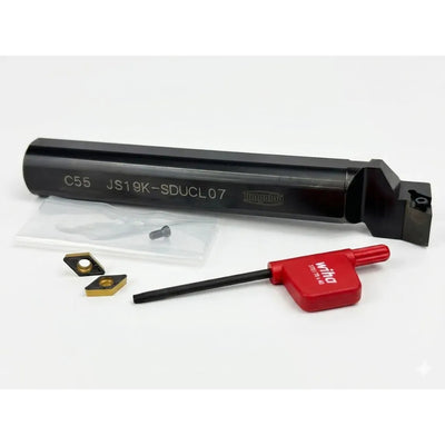 Barra Torneado Interior 19mm Sducl07 + 10 Insertos Dcmt Cnc Negro