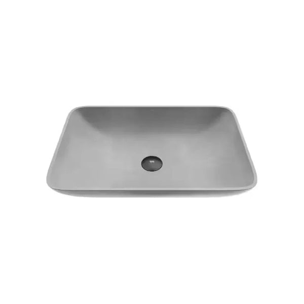 Lavabo Rectangular 56x38x12 Cm Gris Tipo Concreto Lorca Gris Mate