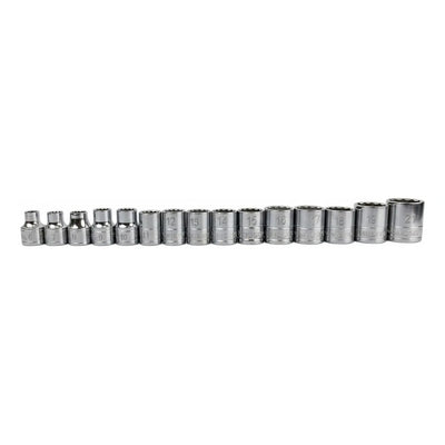 Juego De 15 Dados Husky 12 Puntas 3/8 Métrico 6-21mm Plateado