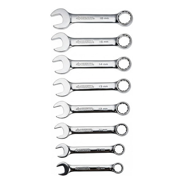 Juego 8 Llaves Combinadas Husky Milimétricas 9mm A 18mm Plateado