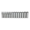 Juego De 14 Dados Largos Husky 12 Puntas 1/2 Métrico 9-24mm Plateado