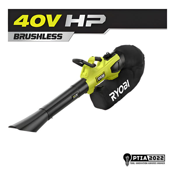 Sopladora Trituradora Ryobi 40v Hp Brushless 600cfm Ry404015 Verde Claro