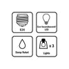 Lámpara De Tocador De 3 Luces Elmcroft 29in Hampton Bay Negro